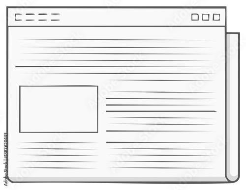 Newspaper Layout with Article Text, Headline, and Image Placeholder for News Publication