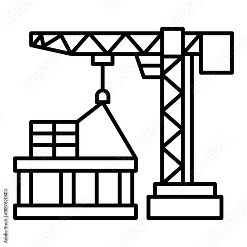 Crane for building icon