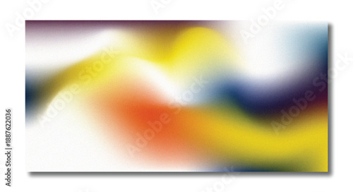 Abstract Vibrant Yellow and Blue Gradient Background with Dynamic Organic Waves and Heavy Grain Texture