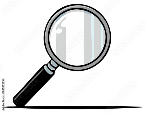 Classic Magnifying Glass Tool for Inspection and Detailed Examination Illustration
