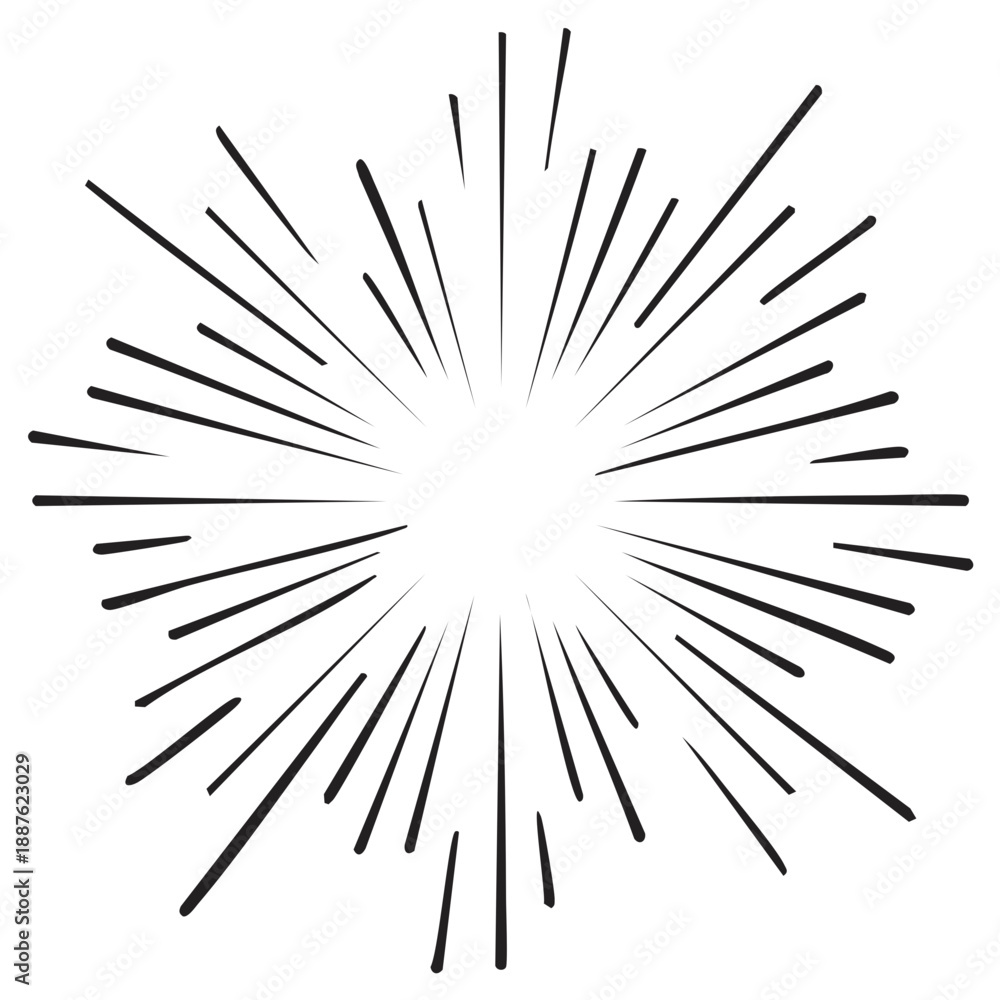 Fototapeta premium Abstract Starburst Rays Bursting From Center Graphic Element