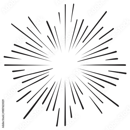 Abstract Starburst Rays Bursting From Center Graphic Element
