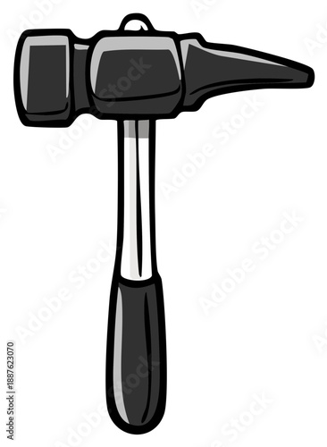 Black Riveting Hammer: A Tool for Shaping Metal and Fastening in Metalworking Processes