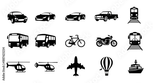 Collection of Transportation Icons.