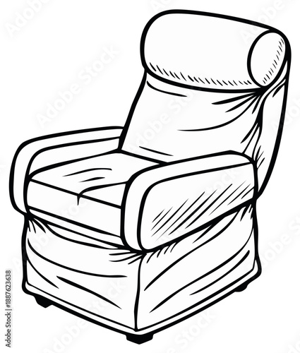 Comfortable Armchair Drawing Relaxation Seating Furniture Sketch