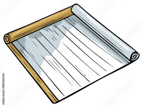 Unrolled Aluminum Foil Roll with Wooden Dispenser for Kitchen and Food Preparation