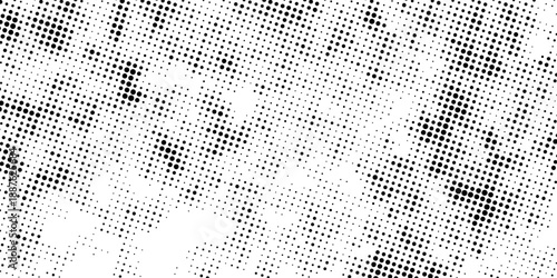 Dotted halftone gradient texture. Fading polka dot background. Repeated dots gradation pattern background. Black vanishing comic pop art overlay backdrop. Halftone raster effect wallpaper. design