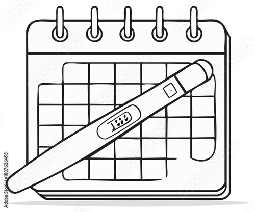 Positive pregnancy test results with calendar