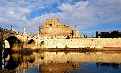 Castel Sant Angelo in Rome, Italy. View from the river.