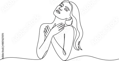 Self-Love Embrace Line Art
