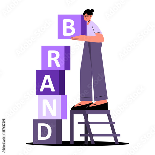 Brand building concept illustration
