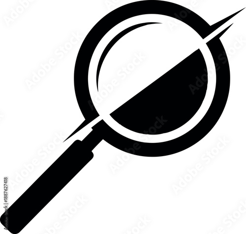 Magnifying glass icon in modern flat design
