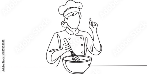 Female Chef Cooking with an Idea