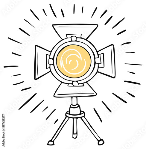 Spotlight Illustration with Beam Effects for Film and Theater Production Design