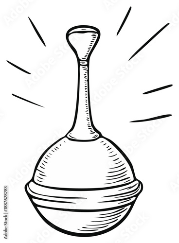 Vintage Plumbing Plunger with radiating lines illustration