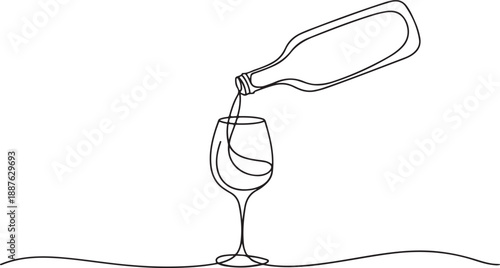 Single Line Art of Wine Tasting