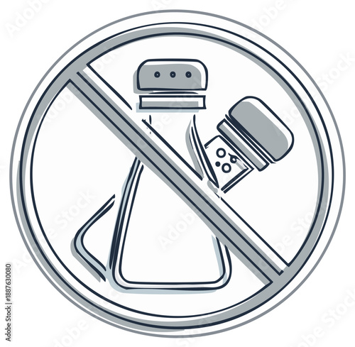 No Salt Symbol Prohibition Sign Illustration Design Concept