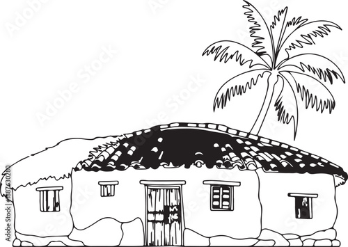 Rural Countryside Home Drawing