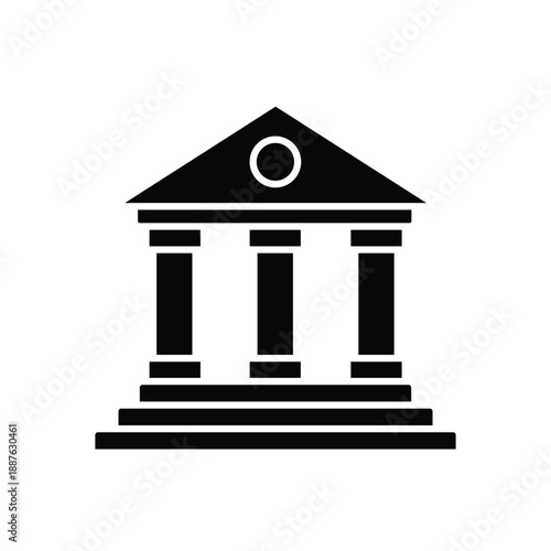 Governance Building Solid Icon Government Black Vector EPS Illustration