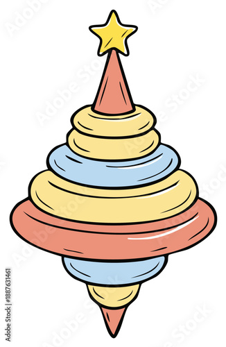 Whimsical Spinning Top Toy with Star Detail