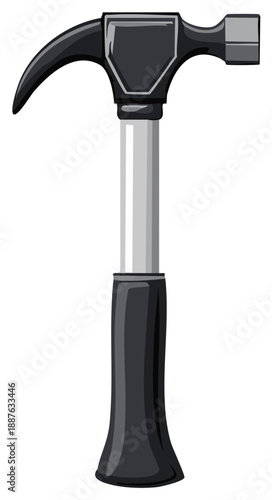 Modern Claw Hammer with Black Grip and Metal Head