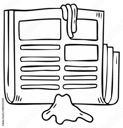 Drawn Newspaper with Splatter Effect