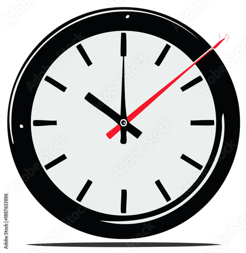 Classic Analog Clock Illustration Showing Urgent Deadline with Spark Emphasis on Second Hand Imminence