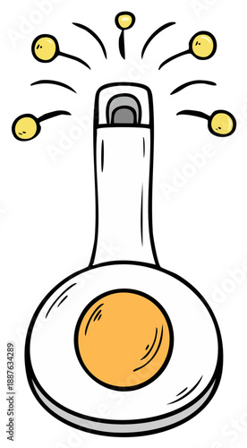 Cartoon Style Magic Potion Bottle Sparkling with Bubbles Chemistry Experiment Art