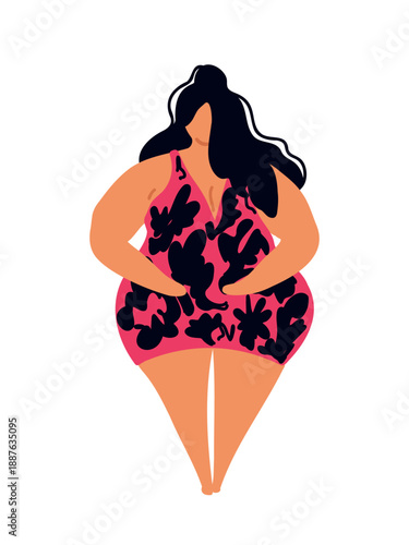 positive body confidence plus size woman seated