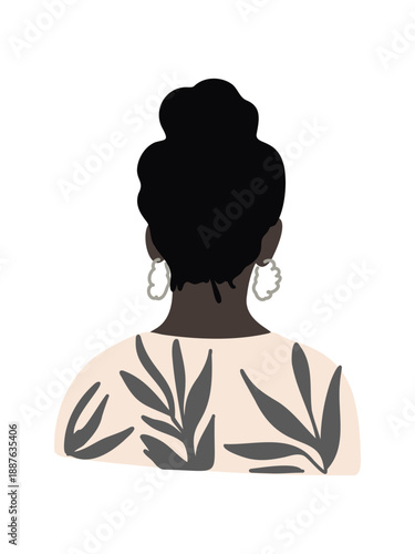 minimalistic back view of female figure