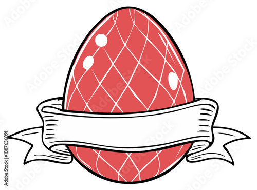 Festive Easter Egg with Ribbon Decoration for Holiday Celebrations and Greetings