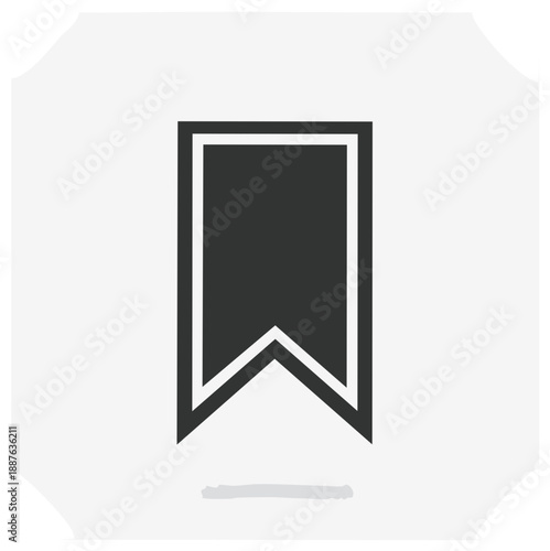 Dark grey bookmark icon with a clean crisp modern design for an app or website interface