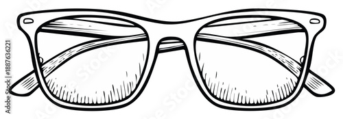 Eyewear accessory illustration with sketch lines for a vintage style