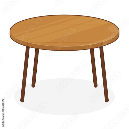 Round Wooden Table cartoon cute