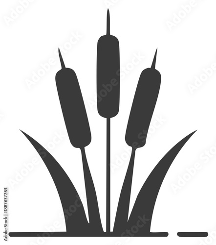 Cattails Vector Graphics Clipart Illustration Cattail Grass Simple Reed Mace Pattern