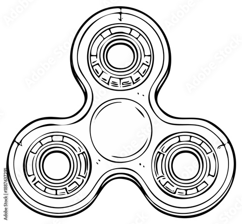 Hand Drawn Fidget Spinner Toy Illustration