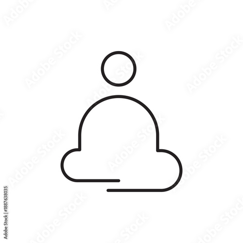 Yoga Man Sitting Line Icon Editable Stroke Vector EPS Illustration