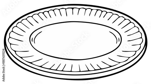 Illustration of a Disposable Paper Plate for Food Service and Celebrations
