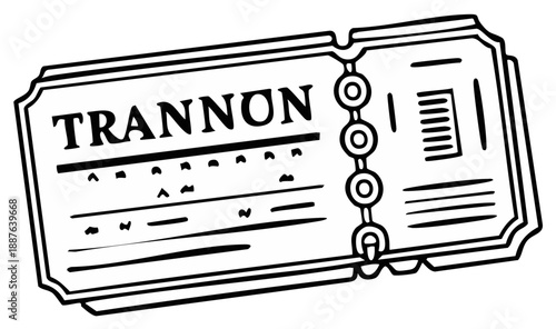 Monochrome Vintage Ticket Illustration: Event Admission, Concert, Theater Show