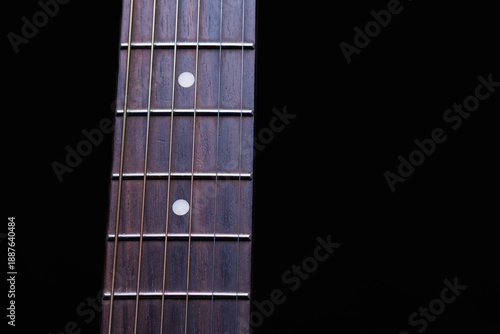 Acoustic guitar neck close up