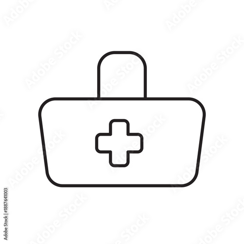 Doctor Case Line Icon Medical Bag Editable Stroke Vector EPS Illustration
