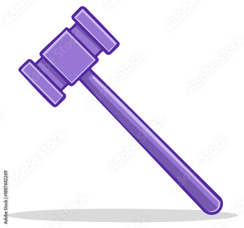 Purple gavel used in auctions and courtrooms for rulings and decisions