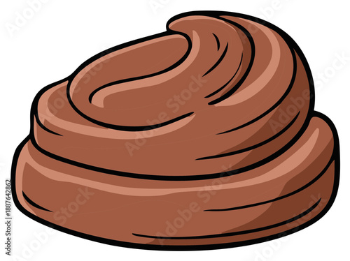 Swirl of Brown Icing Illustration Creamy Treat Confectionery Chocolate Dessert