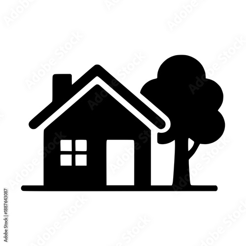 Residential property with tree icon for eco friendly living