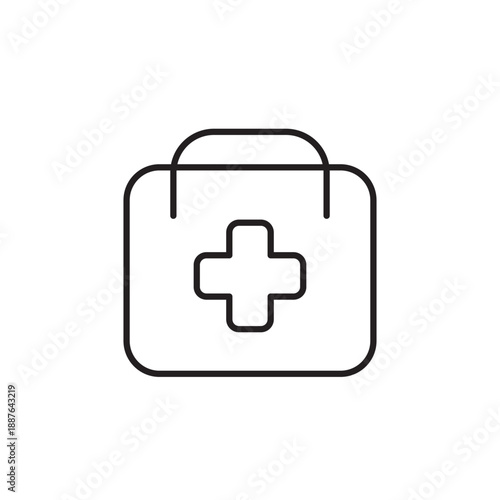 Doctor Case Line Icon Medical Bag Editable Stroke Vector EPS Illustration
