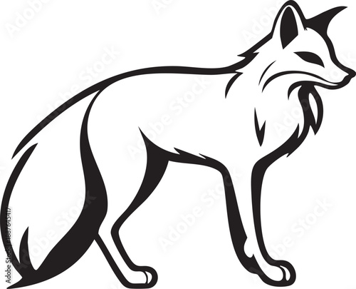 Renard ligne art - Silhouette