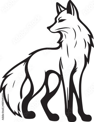 Renard animal élégant - Silhouette