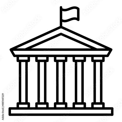 Consulate and embassy building symbol representing diplomacy, international relations, and government services.