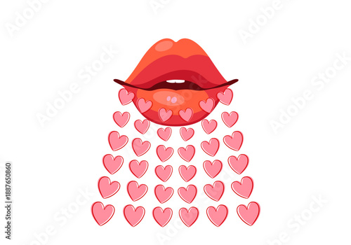 Kiss, love, vector image