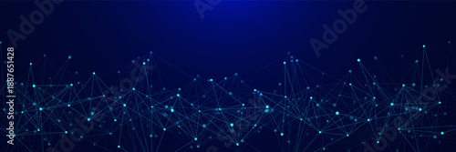 Abstract plexus big data visualization with connecting dots and lines. Futuristic network connection, AI, fintech, science and technology innovation concept. Vector